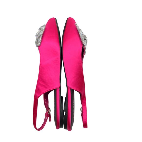 Torrid Embellished Bow Pointed Toe Slingback Ballet Flats Size 9.5 New Hot Pink - Picture 9 of 11